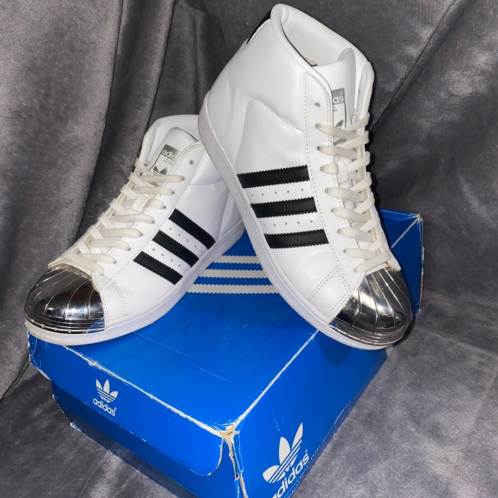 Adidas Silver metal toe